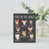 Füchse der Welt - Geschenk für Fox Lover Postkarte (Stehend Vorderseite)