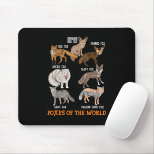 Füchse der Welt Lustige Fuchs-Sachen Tiere Bildung Mousepad