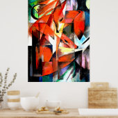 Füchse, die von Franz Marc in digitaler Färbung ge Poster (Küche)