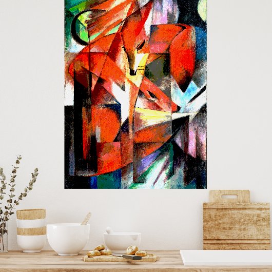 Füchse, die von Franz Marc in digitaler Färbung ge Poster (Küche)