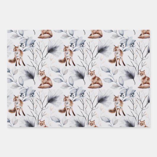 Füchse Geschenkpapier Set (Vorderseite)
