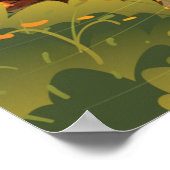 Füchse im Herbstwald Poster (Ecke)