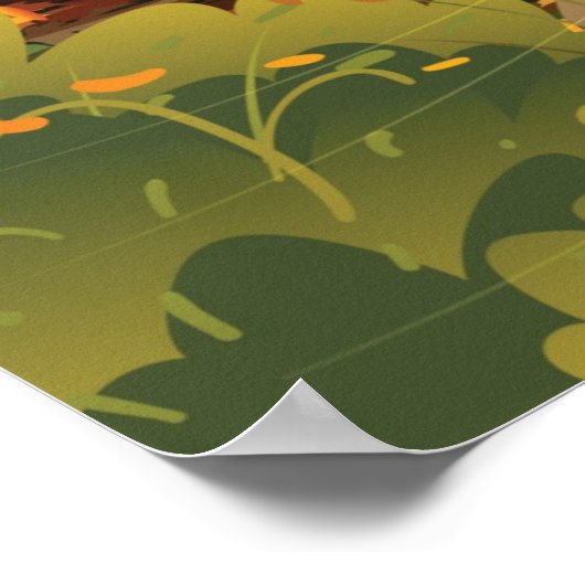 Füchse im Herbstwald Poster (Ecke)