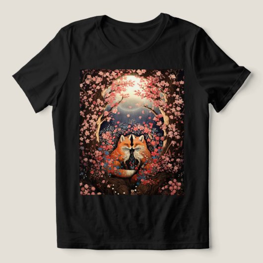 Füchse im Mondlicht Tri-Blend Shirt (Design Vorderseite)