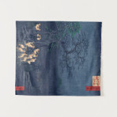 Füchse im Nachtschwärmer Vintage Ukiyo-e Japanisch Wandteppich (Vorderseite (Horizontal))