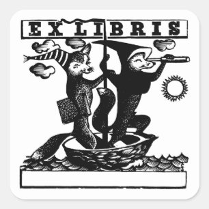 Füchse im Schiff Quadratischer Aufkleber