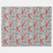 Füchse im Winterwald skandinavische Weihnachten Fleecedecke (Vorderseite (Horizontal))