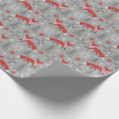 Füchse im Winterwald skandinavische Weihnachten Geschenkpapier (Ecke)