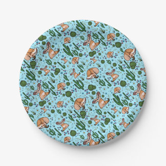 Füchse in blau pappteller