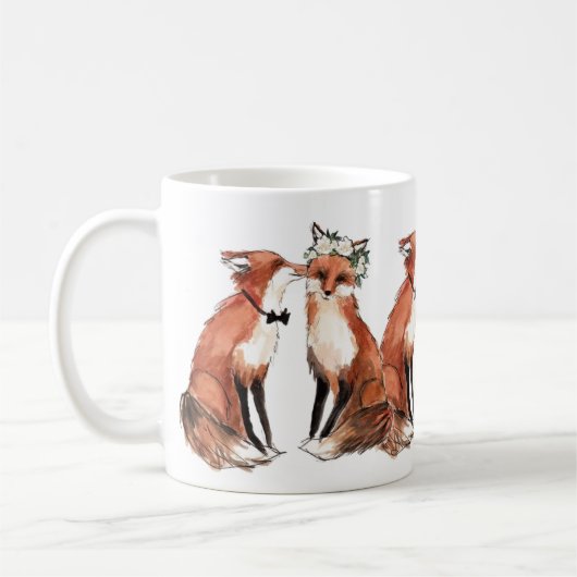 Füchse in der Liebe, Fox-Hochzeit Kaffeetasse (Links)