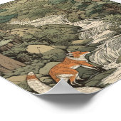 Füchse in japanischer Landschaft Poster (Ecke)