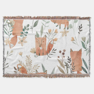 Füchse in Meadows: Aquarellfarben nahtlos Decke