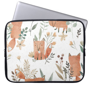 Füchse in Meadows: Aquarellfarben nahtlos Laptopschutzhülle