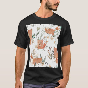 Füchse in Meadows: Aquarellfarben nahtlos T-Shirt