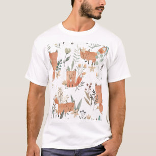 Füchse in Meadows: Aquarellfarben nahtlos T-Shirt