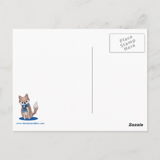 Füchse in Scarves Postkarten (Rückseite)