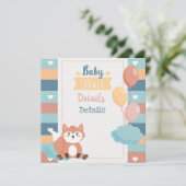 Füchse Kinderdusche Einladung (Stehend Vorderseite)