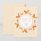 Füchse, Laurel und Herz-Kranz-Foxy Postkarte (Vorne/Hinten)
