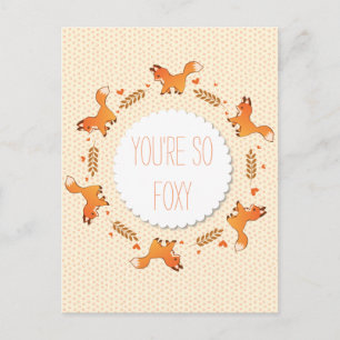 Füchse, Laurel und Herz-Kranz-Foxy Postkarte