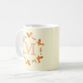 Füchse, Laurel und Herzkranz mit Monogramm Kaffeetasse (Vorderseite Links)