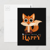 Füchse machen mich glücklich postkarte (Vorne/Hinten)