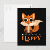 Füchse machen mich glücklich postkarte (Vorne/Hinten)