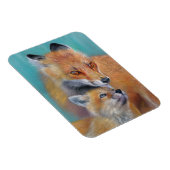 Füchse Magnet. Füchsin und Welpe. Magnet (Rechte Seite)