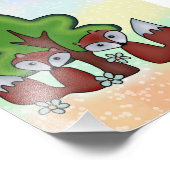 Füchse mit Baum  Fotodruck (Ecke)