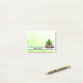 Füchse mit Baum, personalisiert Post-it Klebezettel (Auf Schreibtisch)
