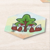 Füchse mit Baum  Untersetzer (angewinkelt)