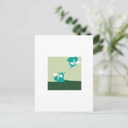 Füchse Postkarte (Stehend Vorderseite)