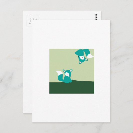Füchse Postkarte (Vorne/Hinten)