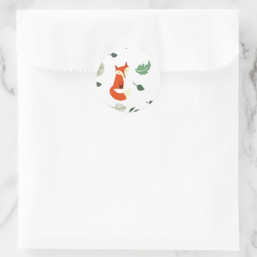 Füchse Runder Aufkleber (Tasche)