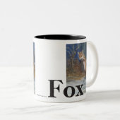 Füchse. Springender Fox im Schnee Zweifarbige Tasse (VorderseiteRechts)