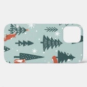 Füchse, Tannen, Schnee, handgezeichnet. Farbnaht Case-Mate iPhone Hülle (Rückseite (Horizontal))