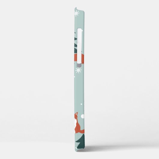 Füchse, Tannen, Schnee, handgezeichnet. Farbnaht Case-Mate iPhone Hülle (Rückseite / Links)