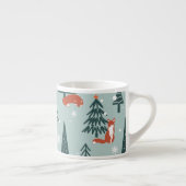 Füchse, Tannen, Winter, bunte Muster Espressotasse (Rechts)