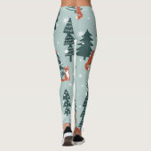 Füchse, Tannen, Winter, bunte Muster Leggings (Rückseite)
