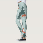 Füchse, Tannen, Winter, bunte Muster Leggings (Links)