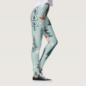 Füchse, Tannen, Winter, bunte Muster Leggings (Rechts)