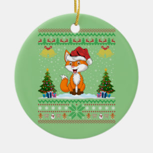 Füchse Tiere Lover Xmas Geschenk Ugly Fox Weihnach Keramik Ornament
