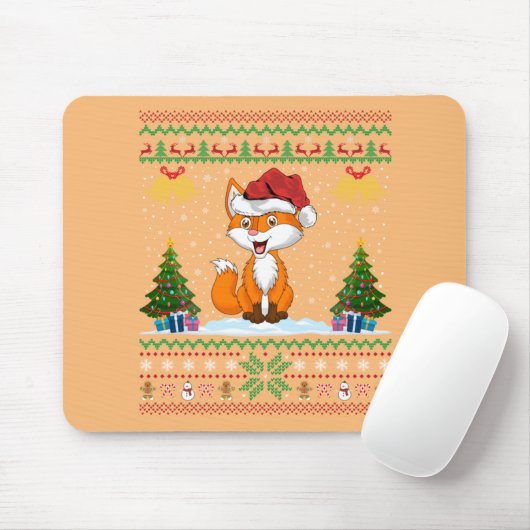 Füchse Tiere Lover Xmas Geschenk Ugly Fox Weihnach Mousepad (Mit Mouse)