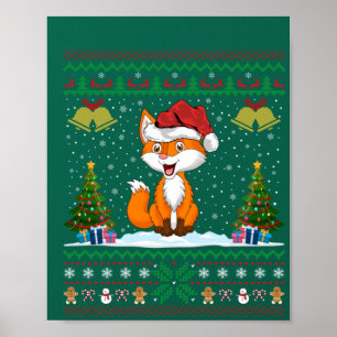 Füchse Tiere Lover Xmas Geschenk Ugly Fox Weihnach Poster