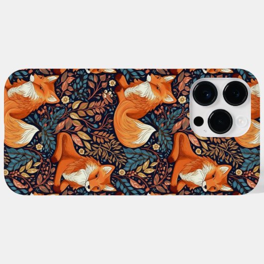 Füchse und Blattmuster Case-Mate iPhone Hülle (Rückseite (Horizontal))