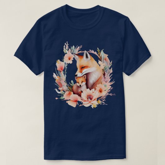 Füchse und Blume T-Shirt (Design vorne)