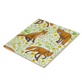 Füchse und Buttercups auf natürlichem Weiß Fliese (Seite)