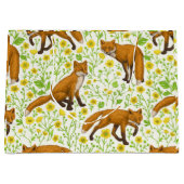 Füchse und Buttercups auf natürlichem Weiß Große Geschenktüte (Vorderseite)