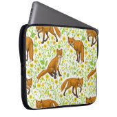 Füchse und Buttercups auf natürlichem Weiß Laptopschutzhülle (Vorne Rechts)