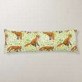 Füchse und Buttercups auf natürlichem Weiß Seitenschläferkissen (Rückseite)