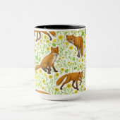 Füchse und Buttercups auf natürlichem Weiß Tasse (Zentrum)